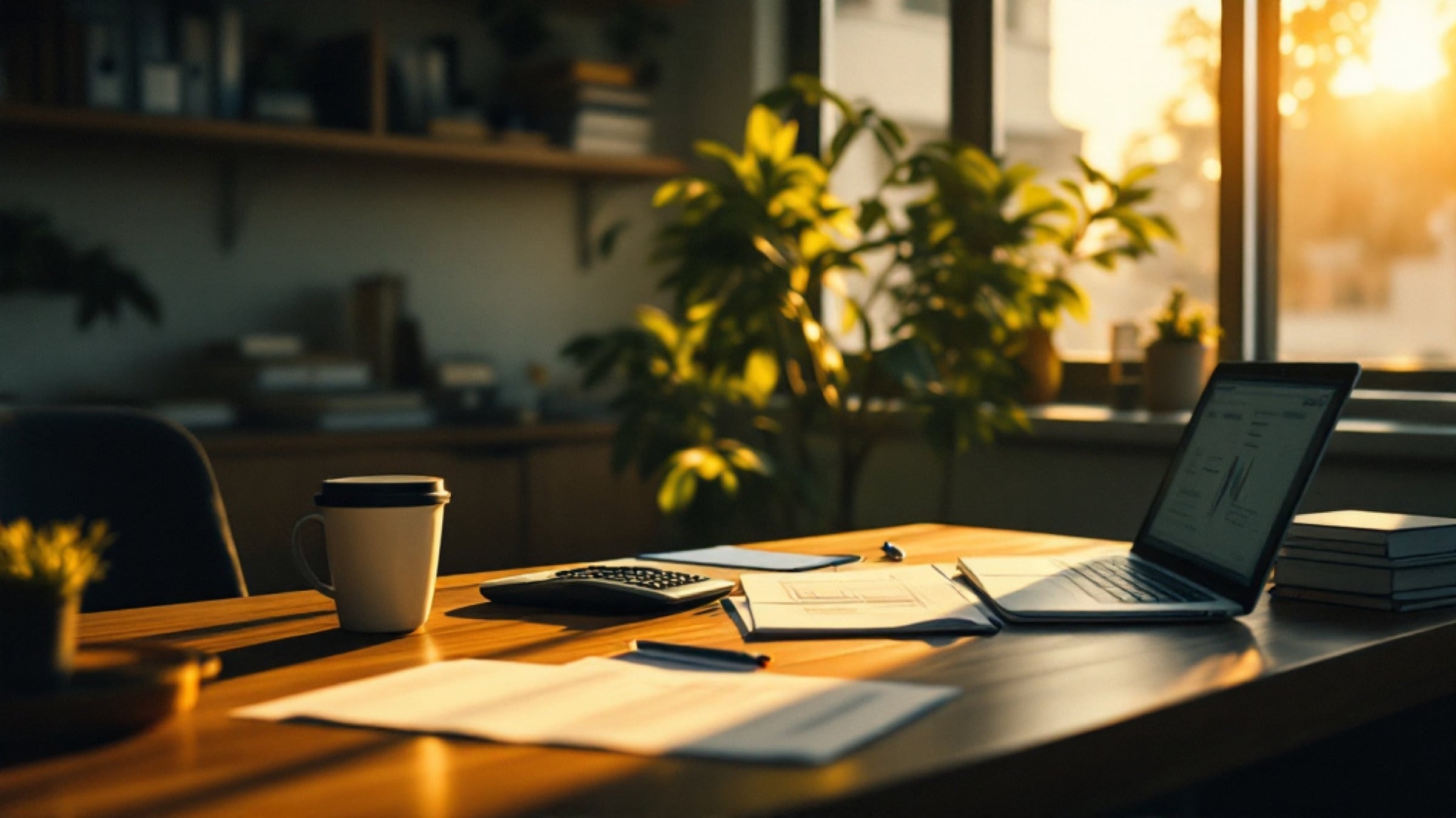 An accounting office in Medellín in the late afternoon