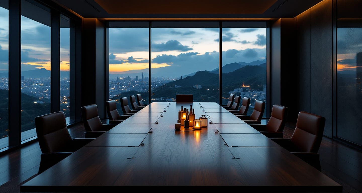 Sala de juntas con vista a Medellín